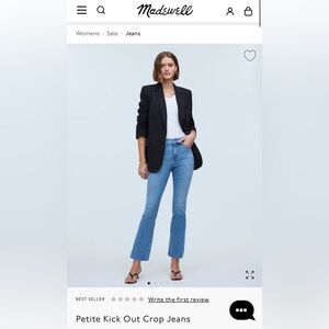 Madewell Kick Out Jeans Women’s Size‎ 29 petite